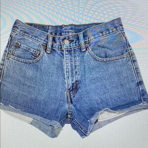 Classic High-Rise Denim Athletic Shorts - Blue